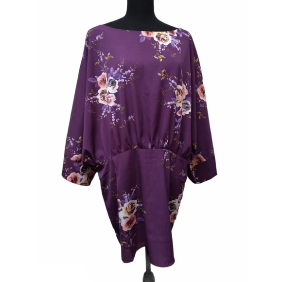 Suzanne Betro kimono style floral top size L - Picture 1 of 12